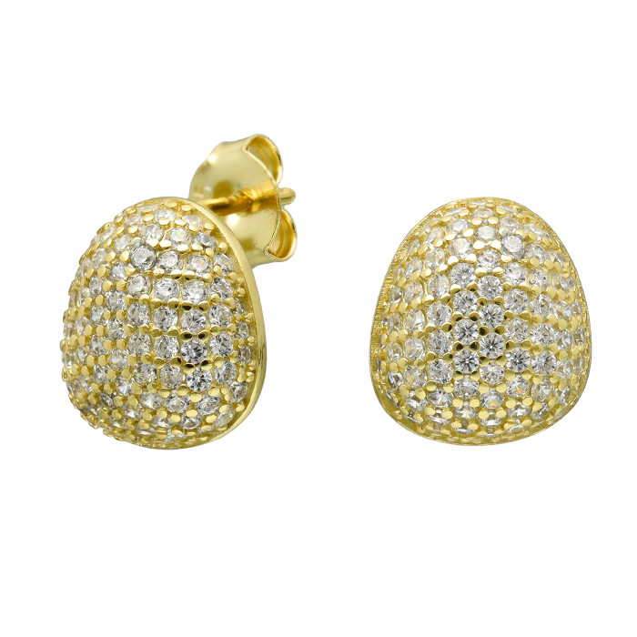PENDIENTES EN PLATA DORADA CIRCONITAS CUAJO